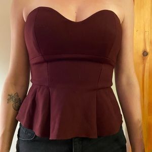 babaton peplum corset top